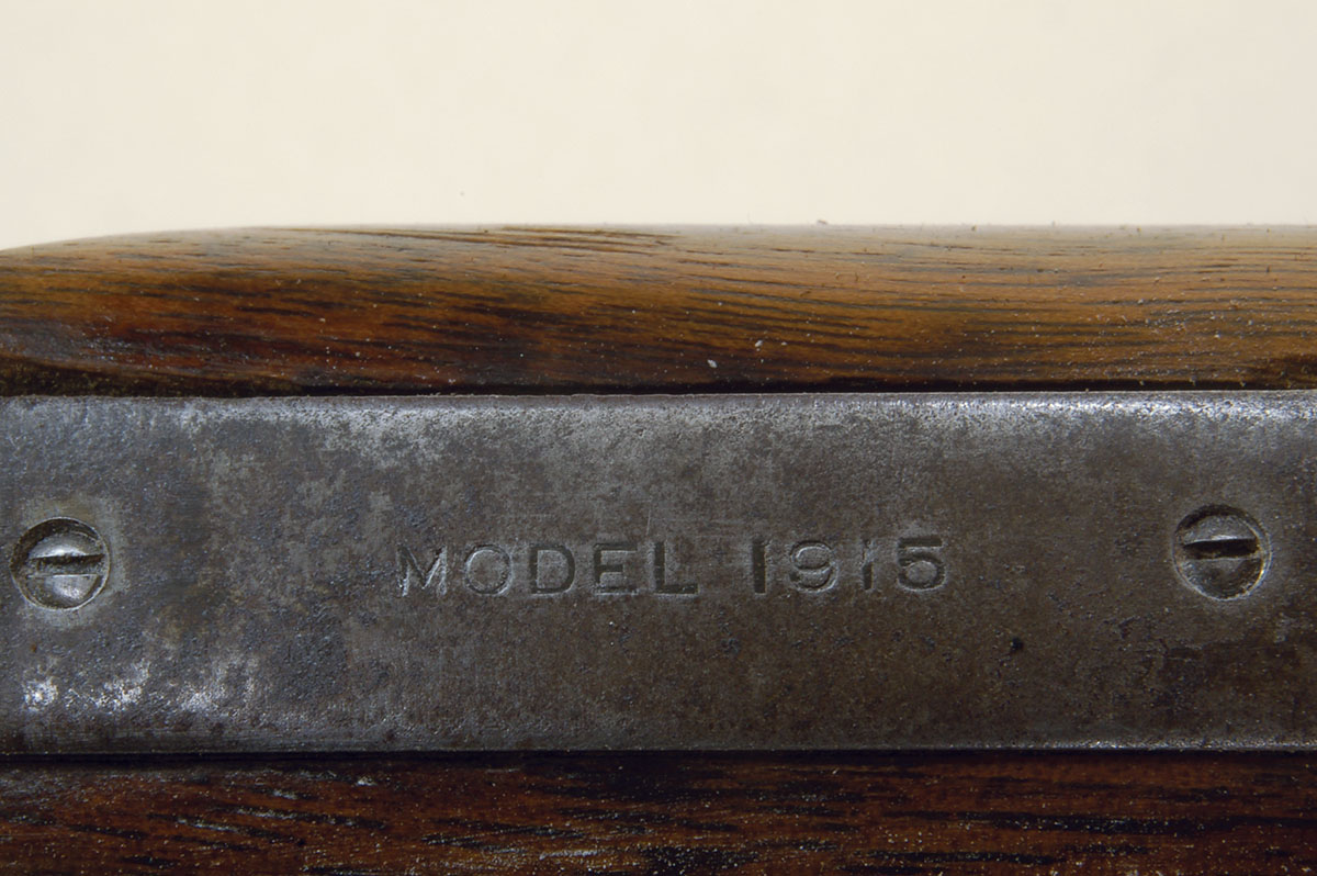 The marking on a Model 1915 Favorite top tang.